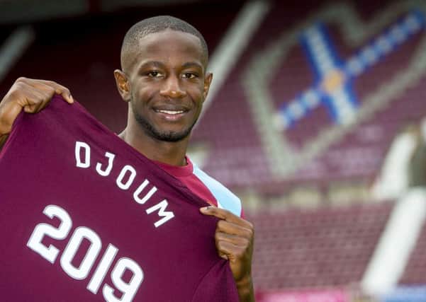 Arnaud Djoum has signed a new four-year deal at Hearts. Picture: SNS.