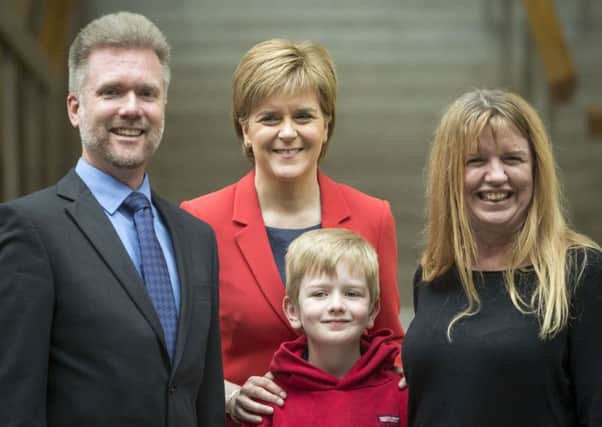 The Brain family with First Minister Nicola Sturgeon, who has backed their bid to stay in the UK but is unable to act. Picture: PA