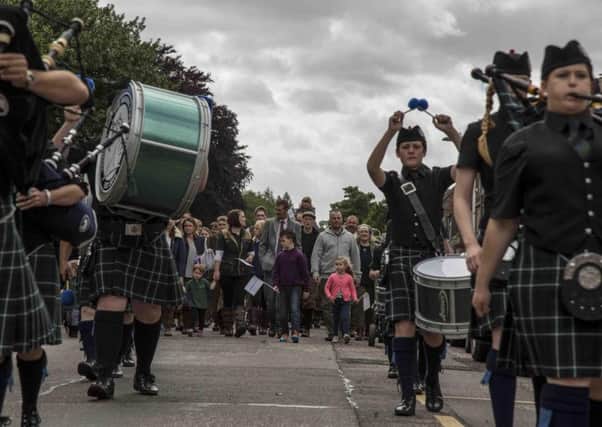 More than 350 gamekeepers, their families and businesses who benefit from the grouse season marched through Edzell, Angus. Picture: contributed