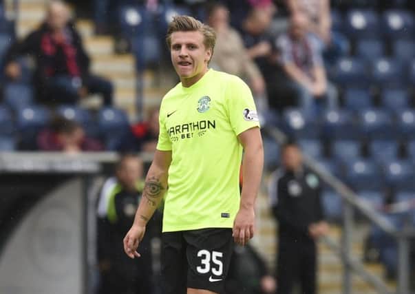 Jason Cummings in action for Hibs against Falkirk on Saturday. Picture: SNS