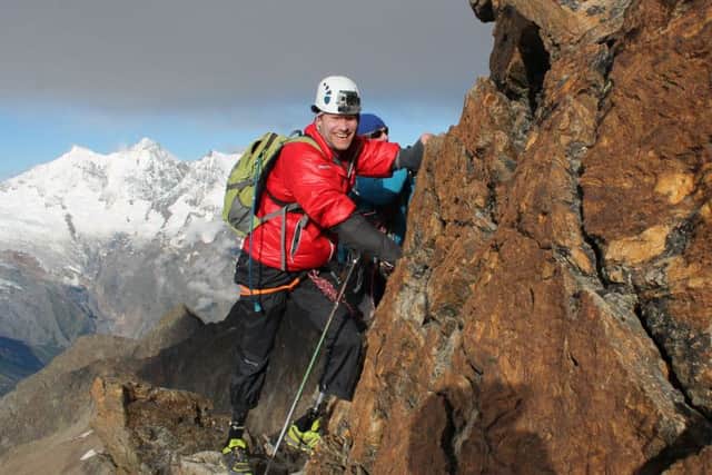 Quadruple amputee and mountaineer Jamie Andrew climbing in the Alps. Picture: Ian Rutherford