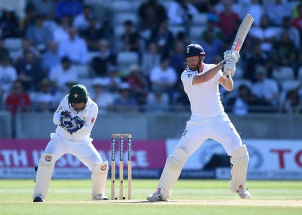 Unbeaten on 82, Jonny Bairstow steered England into pole position. Photograph: Rui Vieira/PA