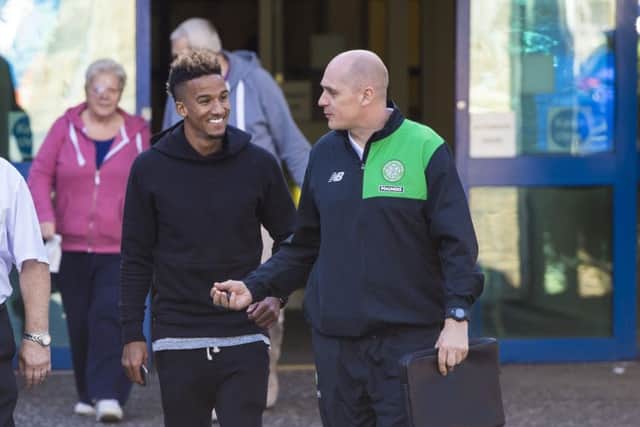 Scott Sinclair leaves Ross Hall after completing his medical. Picture: SNS