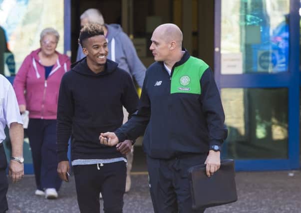 Scott Sinclair leaves Ross Hall after completing his medical. Picture: SNS
