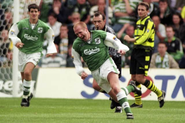 Chic Charnley wheels away in delight after netting a wonderful strike in 1997. Picture: SNS