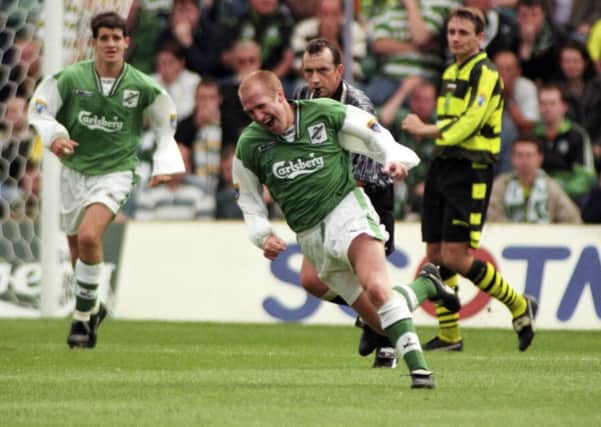 Chic Charnley wheels away in delight after netting a wonderful strike in 1997. Picture: SNS