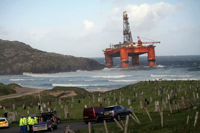 Transocean Winner has ran aground at Dalmore near the village of Carloway. Picture: PA
