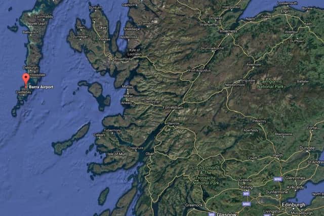 The isle of Barra is in Scotland's Outer Hebrides. Picture: Google Map