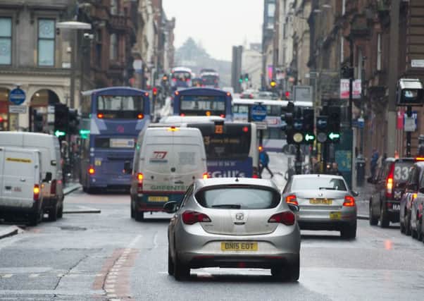 Hope Street in Glasgow - one of Scotland's most polluted streets. Picture: John Devlin