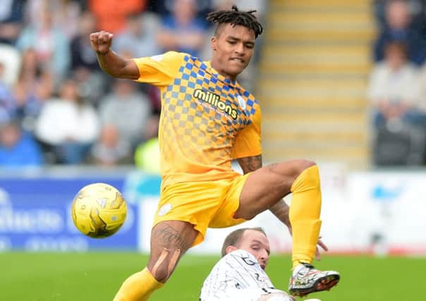 Morton's Jai Quitongo hit the winning the goal in the Betfred Cup match against Hamilton. Picture: SNS