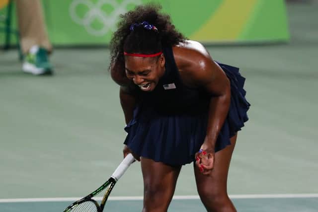 Dethroned Olympic champion Serena Williams screams her disappointment as she heads to defeat by Ukraine's Elina Svitolina