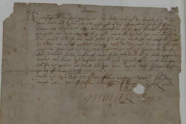 Last letter written by Mary Queen of Scots. Picture: Neil Hanna/JP