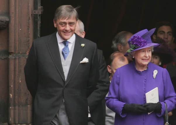 The Duke of Westminster pictured alongside Queen Elizabeth attending the wedding of Ed Van Cutsem and Lady Tamara Grosvenor in 2004. Picture: Getty