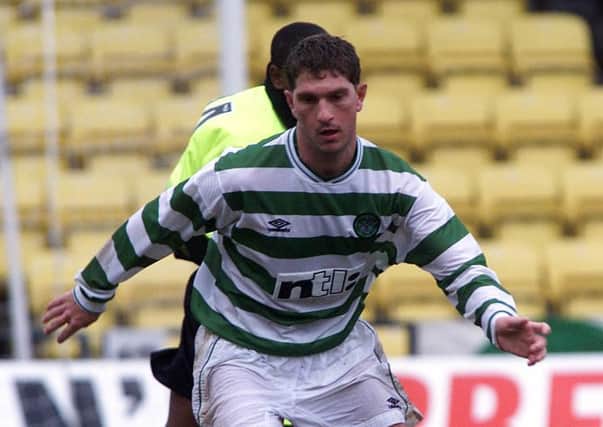 A rare sighting of Rafael Scheidt in action during his brief time at Celtic. Picture: SNS