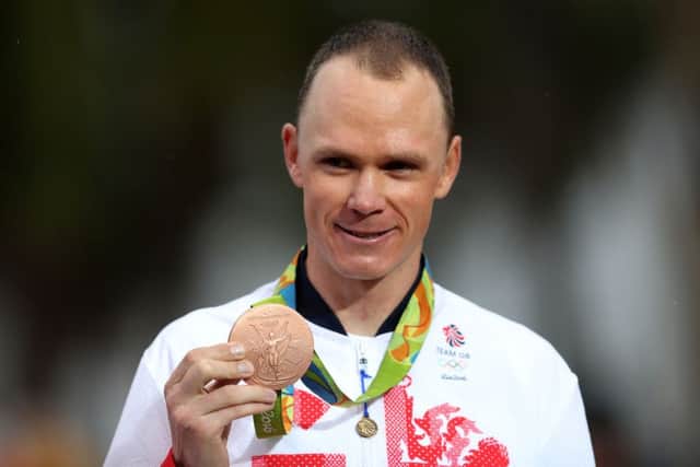 Britain's Chris Froome with his bronze medal from the men's road cyling individual time trial. Picture: David Davies/PA Wire