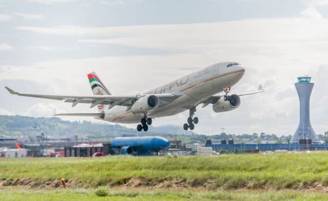 Middle East airlines such as Etihad have helped boost passenger numbers at Edinburgh Airport. Photo: Ian Georgeson