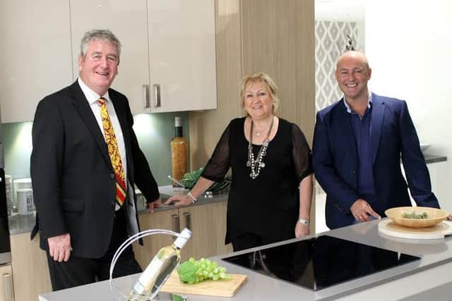 DM Design managing director Donald Macleod, left, with director Ann Macleod and interior designer John Amabile. Picture: Contributed