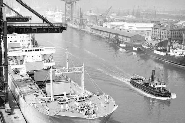 The upper Clyde was still busy with shipping in May 1958, as this picture looking west shows. Vasara is docked at General Terminus Quay, with the Finnieston crane visible in the distance. Picture: TSPL