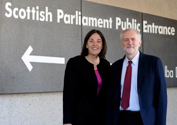 Kezia Dugdale, leader of Scottish Labour and Jeremy Corbyn, leader of the UK Labour Party. Picture: Lisa Ferguson