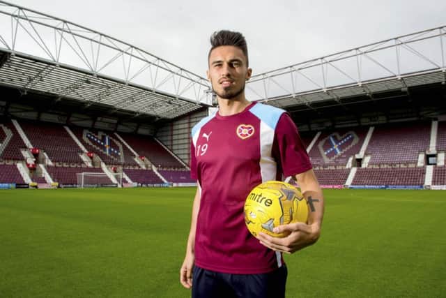 Hearts' new signing, Polish defender Krystian Nowak, at Tynecastle. Picture: SNS