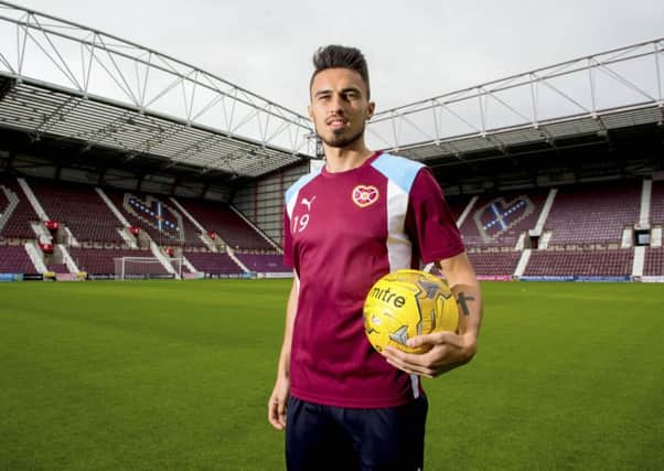 Hearts' new signing, Polish defender Krystian Nowak, at Tynecastle. Picture: SNS