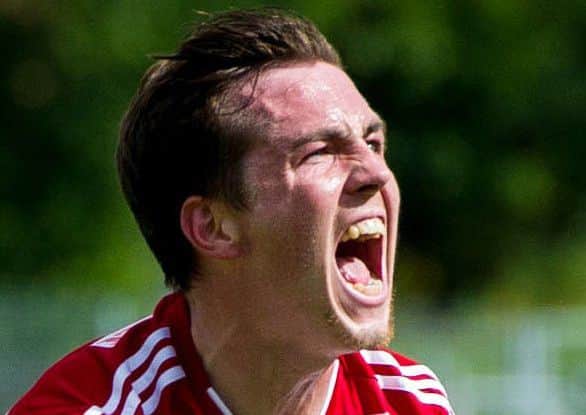 louis Longridge celebrates opening the scoring versus Kilmarnock. Picture: SNS