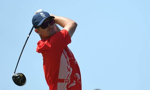 Britain's Justin Rose carded a 65 to lead the Olympic golf tournament. Picture: Jim Watson/AFP/Getty Images