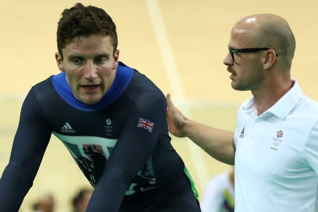 Callum Skinner talks with Team GB coach Jan van Eijden. PICTURE: GETTY IMAGES