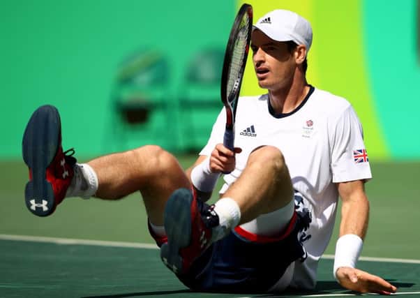 Andy Murray wins a remarkable rally to set up match point. PICTURE: Getty Images