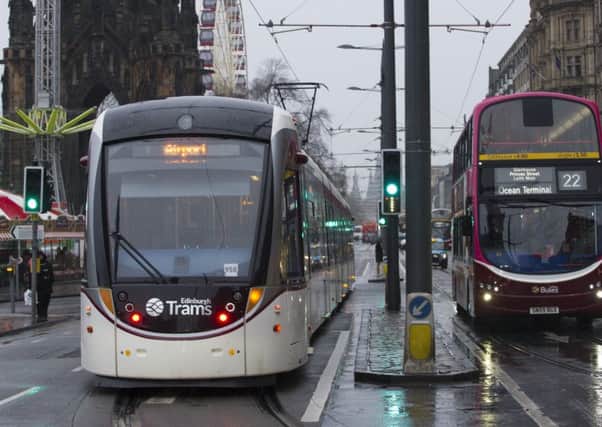 Edinburghs trams could be extended under new city plans. Picture: Lesley Martin