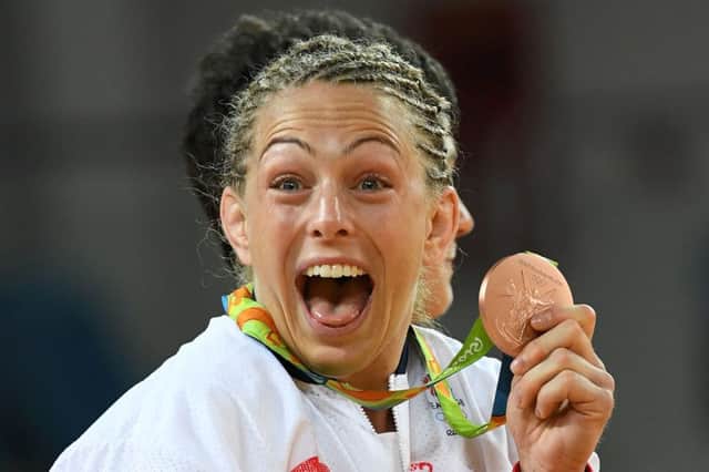 Bronze medallist Great Britain's Sally Conway. Picture: AFP/Getty Images