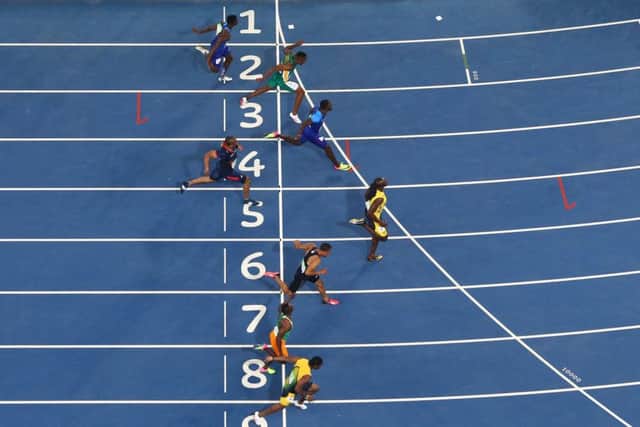 Usain Bolt wins the 100m final. Picture: Getty