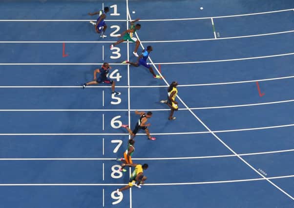 Usain Bolt wins the 100m final. Picture: Getty