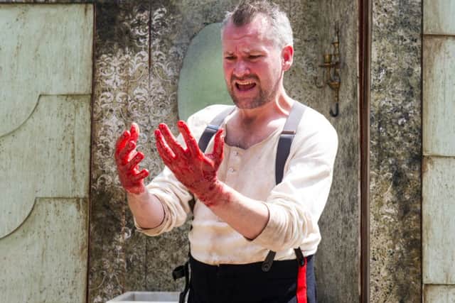Actor Kirk Bage  portrays Macbeth in Bard in the Botanics in Glasgow.