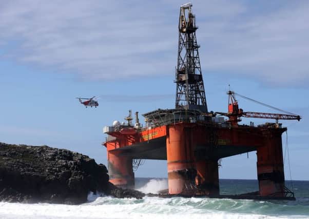 Transocean Winner rig ran aground, on Monday last week,in severe weather conditions. Picture: PA