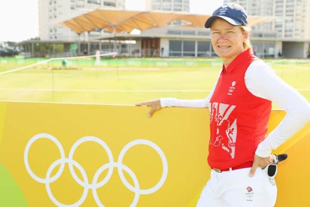 Catriona Matthew poses during a practice round prior to the start of the women's golf tournament in Rio. Picture: Scott Halleran/Getty Images