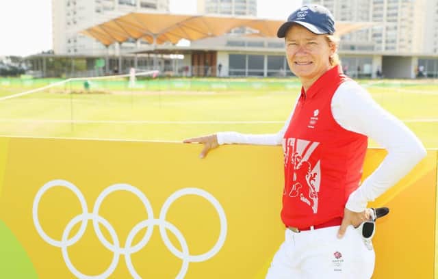 Catriona Matthew poses during a practice round prior to the start of the women's golf tournament in Rio. Picture: Scott Halleran/Getty Images
