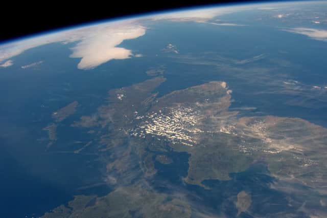 Astronaut Jeff Williams' picture of Scotland on a 'rare cloudless day'. Picture: Jeff Williams/NASA