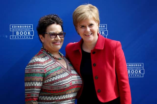 First Minister Nicola Sturgeon with Scotland's Makar, Jackie Kay. Picture: Jane Barlow/PA Wire