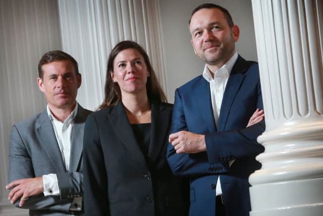 From left: James Colhoun, Fiona James-Martin and Duggie Carlyle. Picture: Stewart Attwood