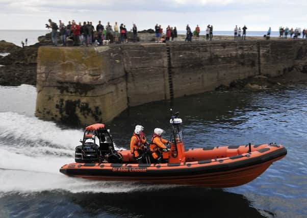 The crew of St Abbs Independent Lifeboat in Berwickshire trying out their new lifeboat, the Thomas Tunnock. Picture: Stuart Cobley