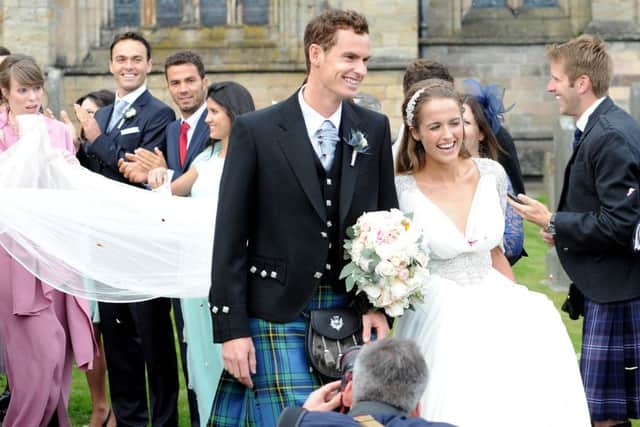 Andy Murray marries Kim Sears today at Dunblane Cathedral in 2015. Picture: Lisa Ferguson