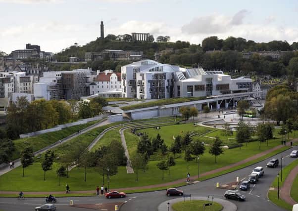 The Holyrood  parliament designed by Spanish architect Enric Miralles is in the running for the  Royal Incorporation of Architects in Scotland award. Picture: Jayne Wright.