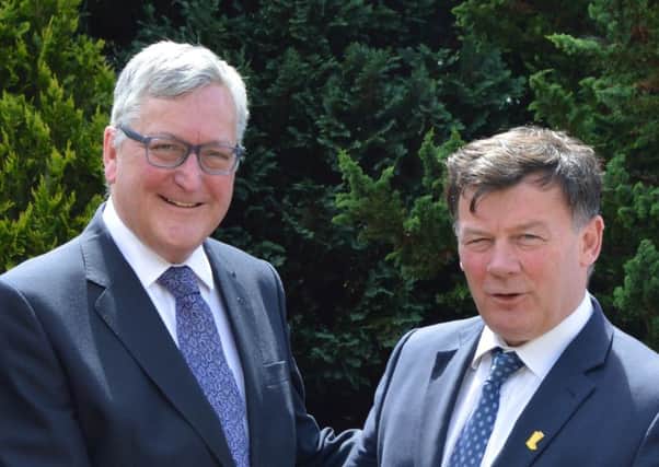 Fergus Ewing, left, with NFUS president Allan Bowie. Contributed