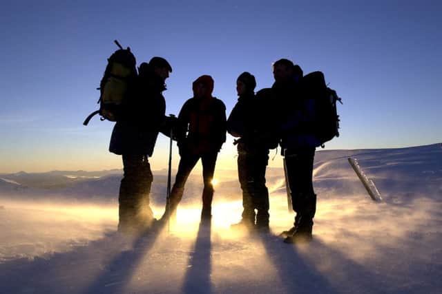 A mountain rescue team undertakes avalance training near the summit of Aonoch Mor. Picture: Ian Rutherford/TSPL