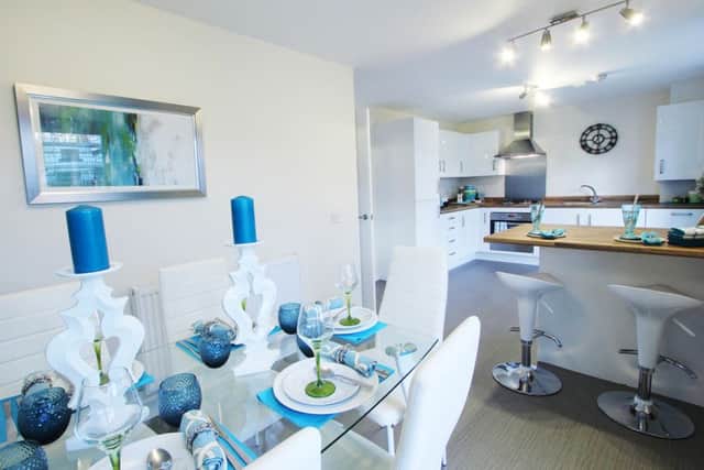 The show home dining kitchen at Wester Lea