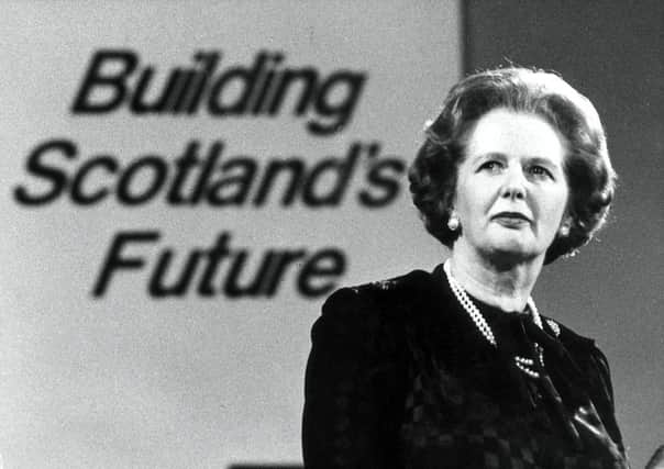 Margaret Thatcher at Scottish Conservative Party Conference, Perth in 1986.