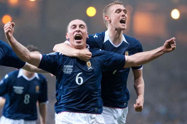 Will former captain Darren Fletcher, right, get the armband back from Scott Brown? Picture: SNS