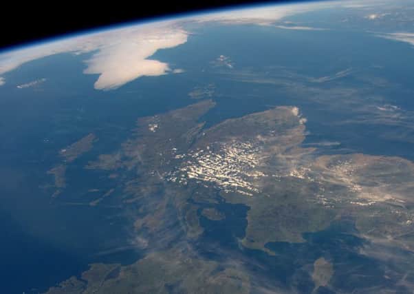 Astronaut Jeff Williams took this image of a cloudless Scotland last week