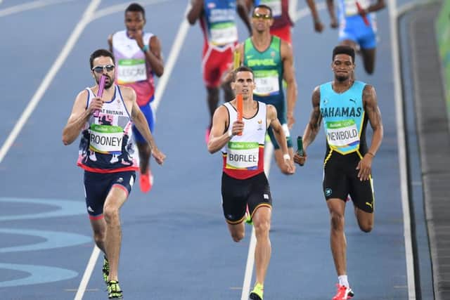 Martyn Rooney brings Great Britain home in the 4x400m relay heat before they were disqualified. PICTURE: Getty Images